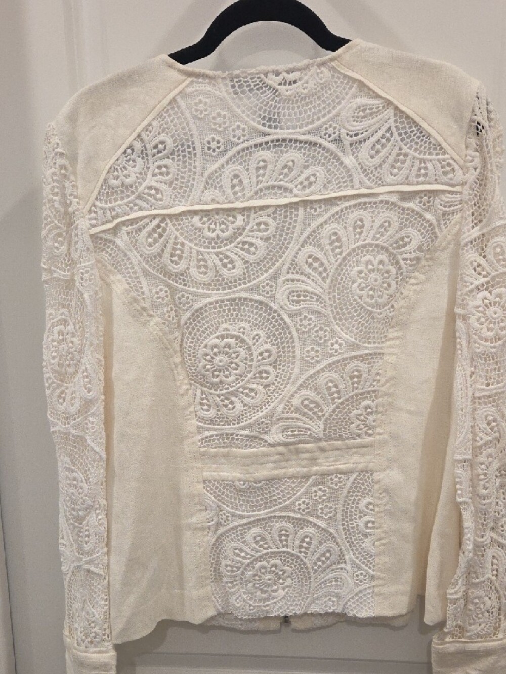 I.N.C. International Concepts Ivory Lace-Panel Zip Jacket - Picture 4 of 4